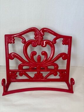 Red Decorative Cast Iron Cookbook Stand
